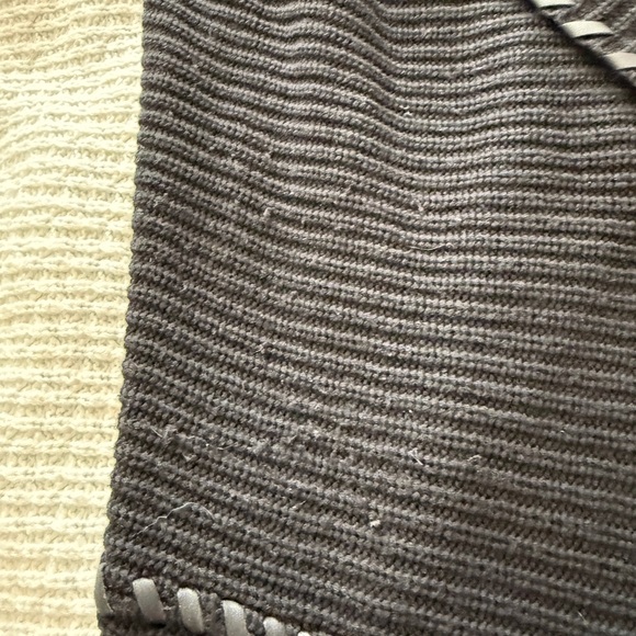 White House Black Market Black Faux Fur-Trim Sleeveless Knit Vest - Picture 8 of 13